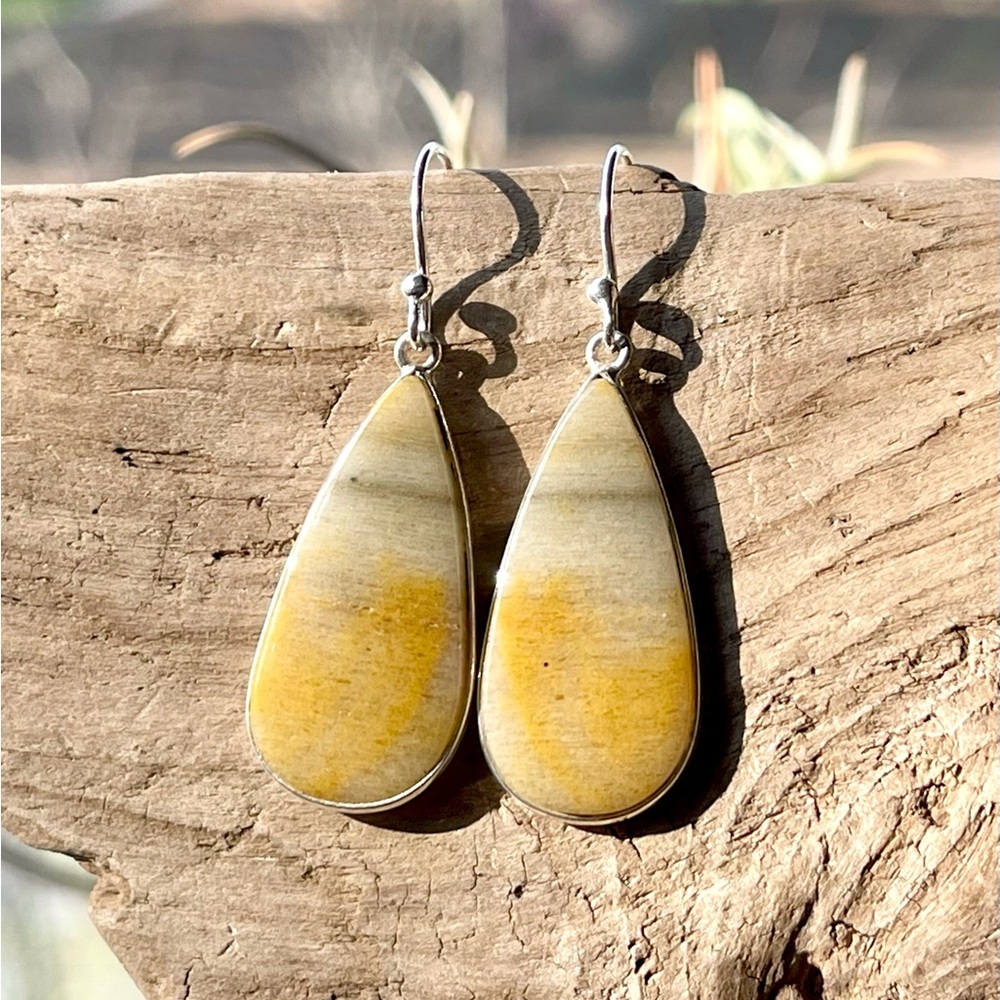Natural Orange Aventurine Sterling Silver Earrings
